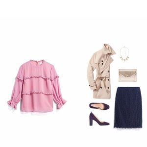 Pink Flirty Ruffle Front Top